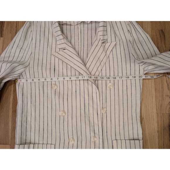 Vintage Norton McNaughton Linen Skirt Suit Ladies Small Cream W Black Stripes - Picture 4 of 16